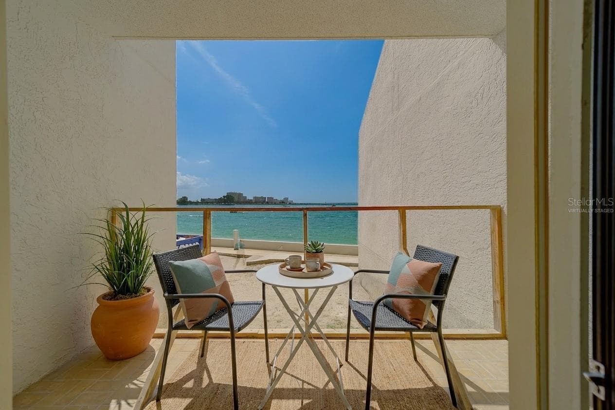 virtually staged-private balcony - 450 S GULFVIEW BLVD #208, CLEARWATER BEACH