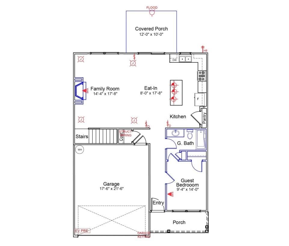 Meriweather Plan - 1st Floor Lot 173 - 1305 Bansal Drive, Charlotte