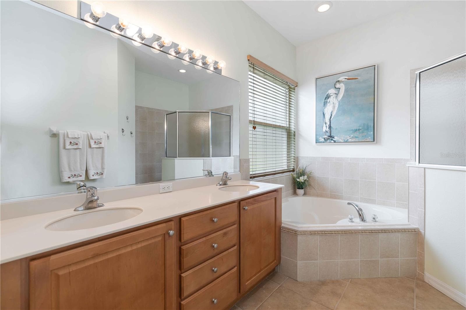 Primary bath with garden tub and walk in shower - 8150 INDIGO RIDGE TER, UNIVERSITY PARK