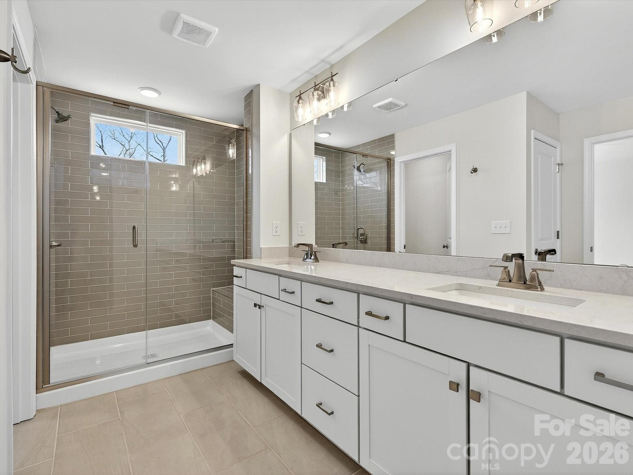Dual vanity with quartz countertops - 258 Alluvium Lane, Waxhaw