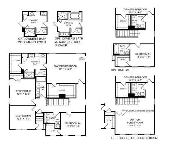 Hudson Floor plan upper level - Charlotte