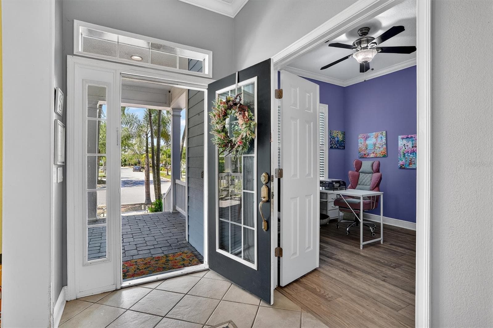 Office off front entrance with french doors - 416 MANNS HARBOR DR, APOLLO BEACH