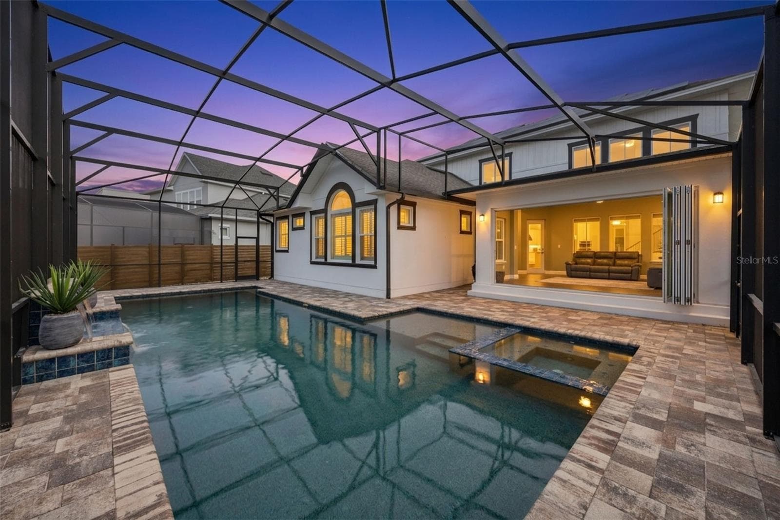 Pool with Spa and Water Features- Twilight - 14160 ELIOT AVE, ORLANDO