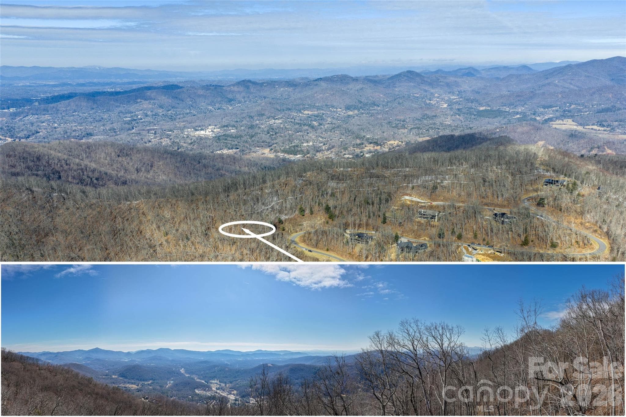 506 Southcliff Parkway. Look at these views! White circle indicates potential homesite! - 506 Southcliff Parkway, Fairview