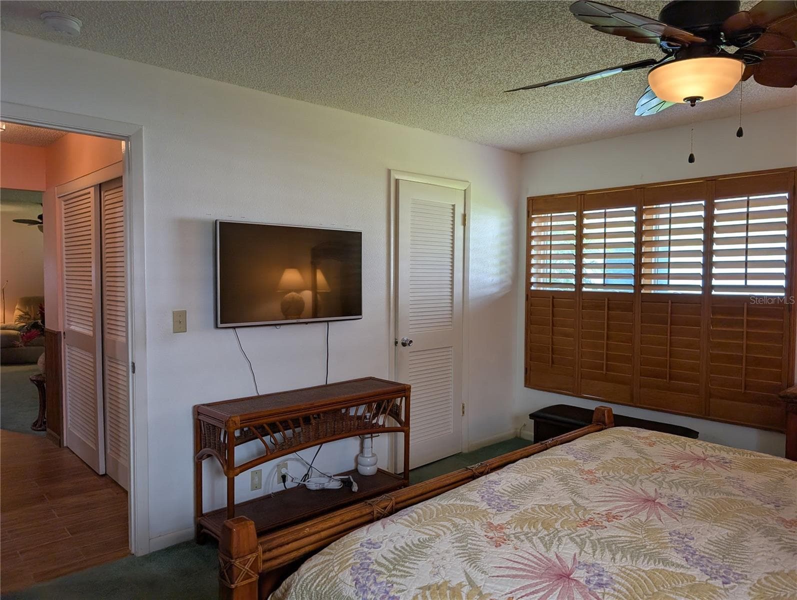 View of walk-in closet to right and hallway entry to left.  Hall closet is visible.  Hallway leads to dining and Florida room. - 9204 36TH WAY N #6, PINELLAS PARK