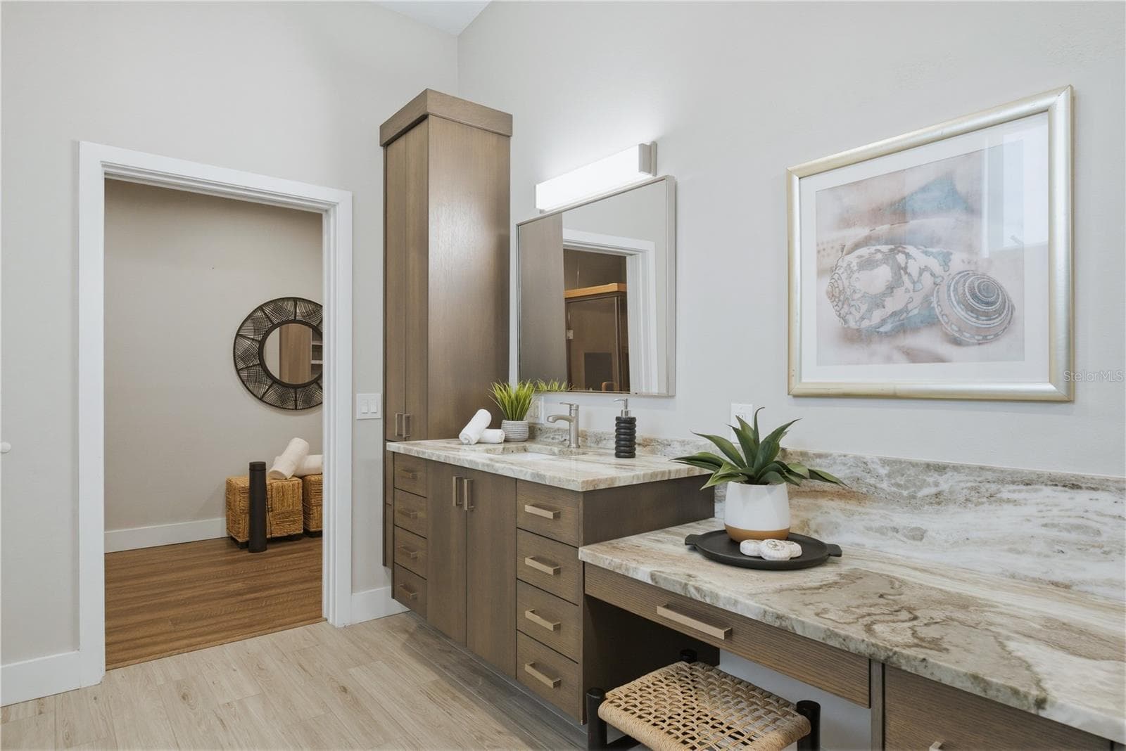 Primary Suite Make-Up Vanity - Sink- Looking into Workout Room - 915 BAYSHORE DR, TARPON SPRINGS
