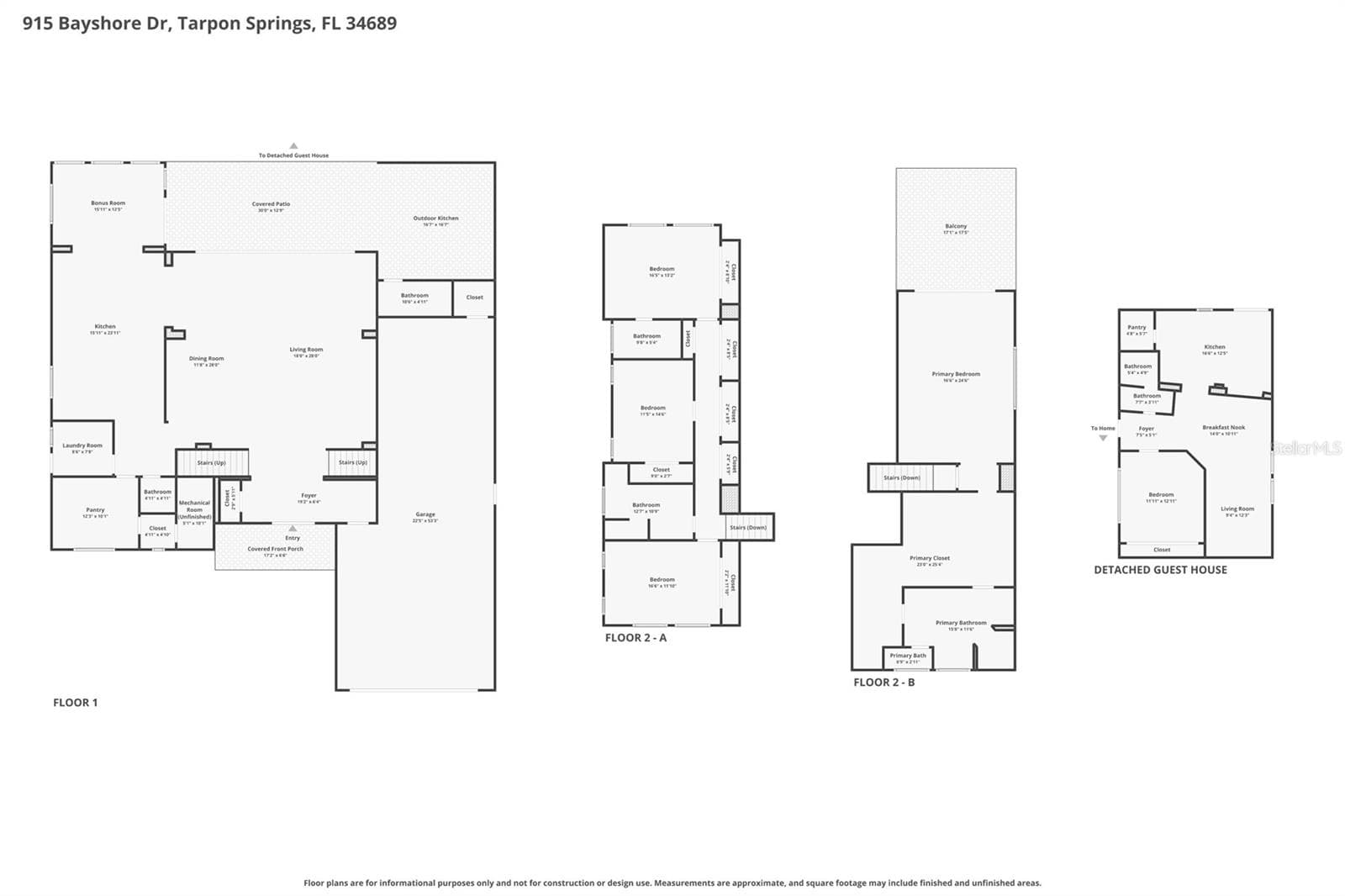 Combined Floor Plans - 915 BAYSHORE DR, TARPON SPRINGS