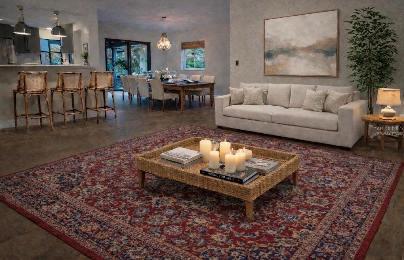 LIVING ROOM 1: VIRTUALLY STAGED PHOTO - 9115 BAY SIDE CT, ORLANDO