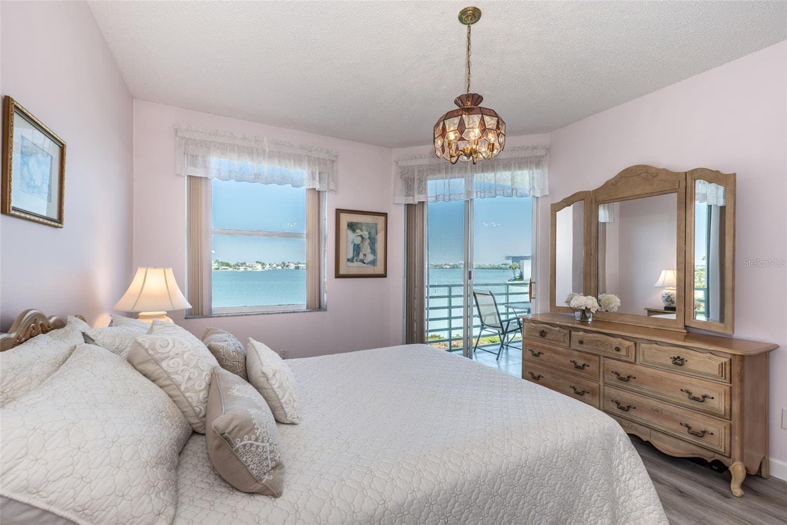 More Water Views from the Master Bedroom - Sliding Doors lead to the Balcony - 7979 SAILBOAT KEY BLVD S #205, SOUTH PASADENA