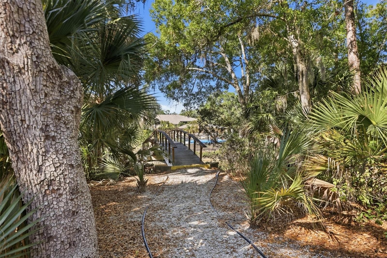 footbridge and walking path to community pool - 3351 THORNWOOD RD #3351, SARASOTA