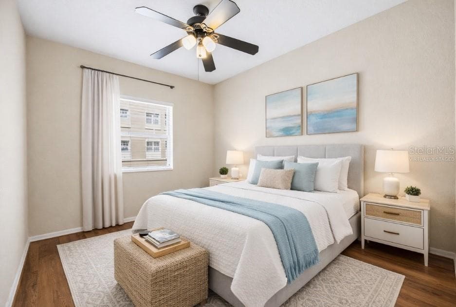 Virtually staged guest bedroom - 1064 N TAMIAMI TRL #1406, SARASOTA