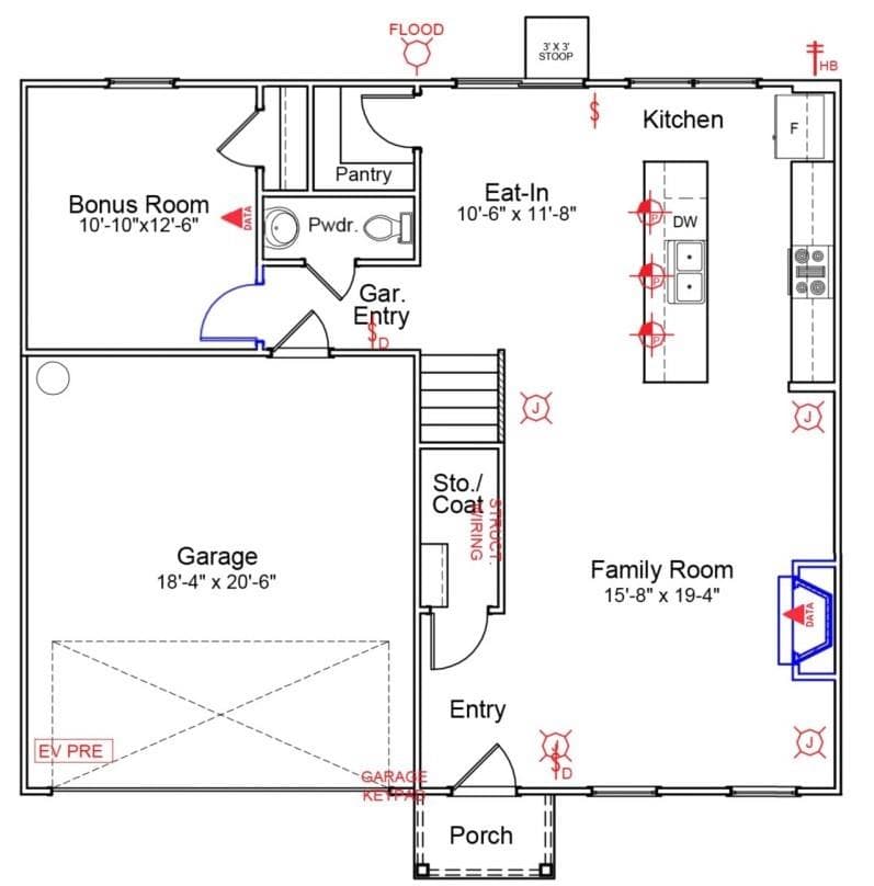 Floorplan - 1st floor - 1231 Bansal Drive, Charlotte