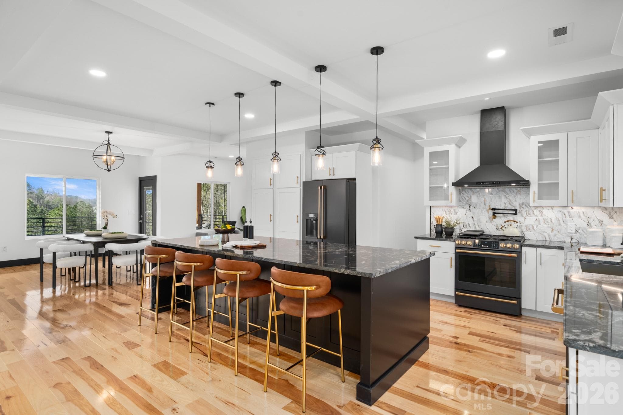 Waterfall kitchen island - 74 Jeranna Road, Mills River