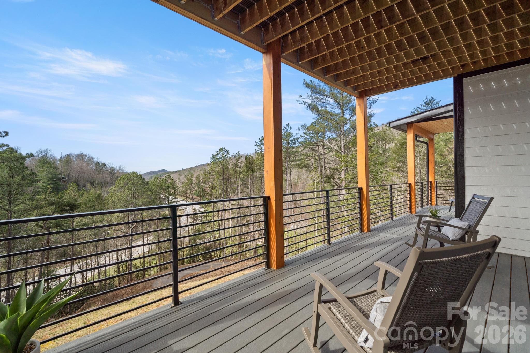 One of many outdoor spaces with views - 74 Jeranna Road, Mills River