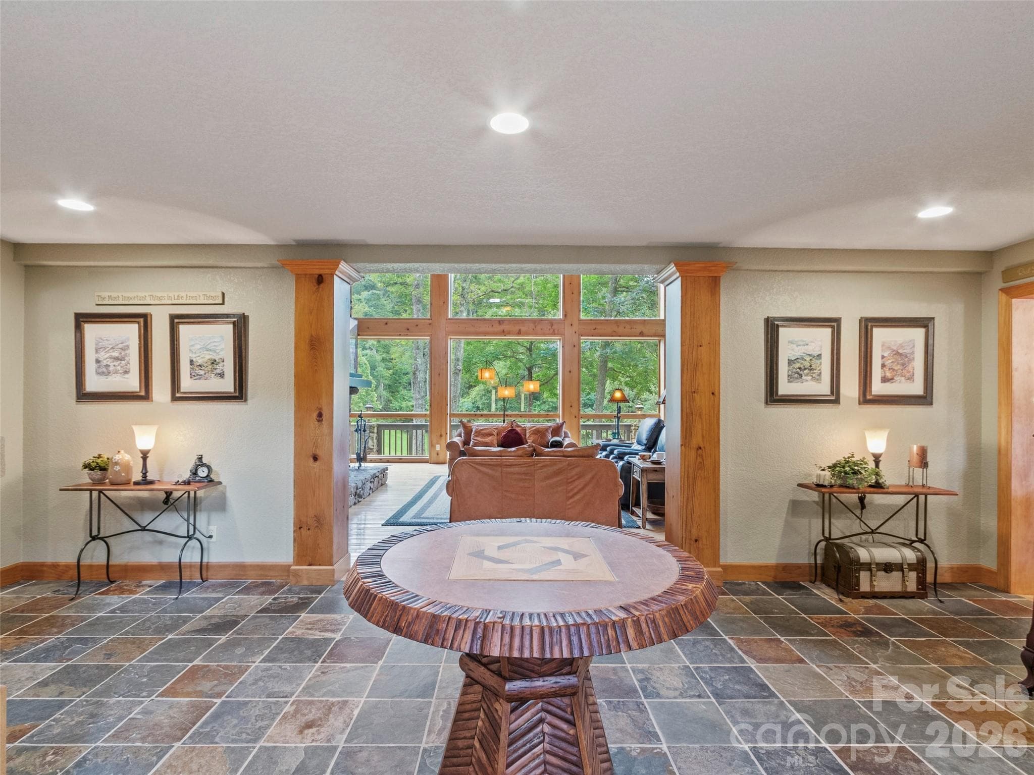 Inviting foyer with rich slate flooring - Burnsville