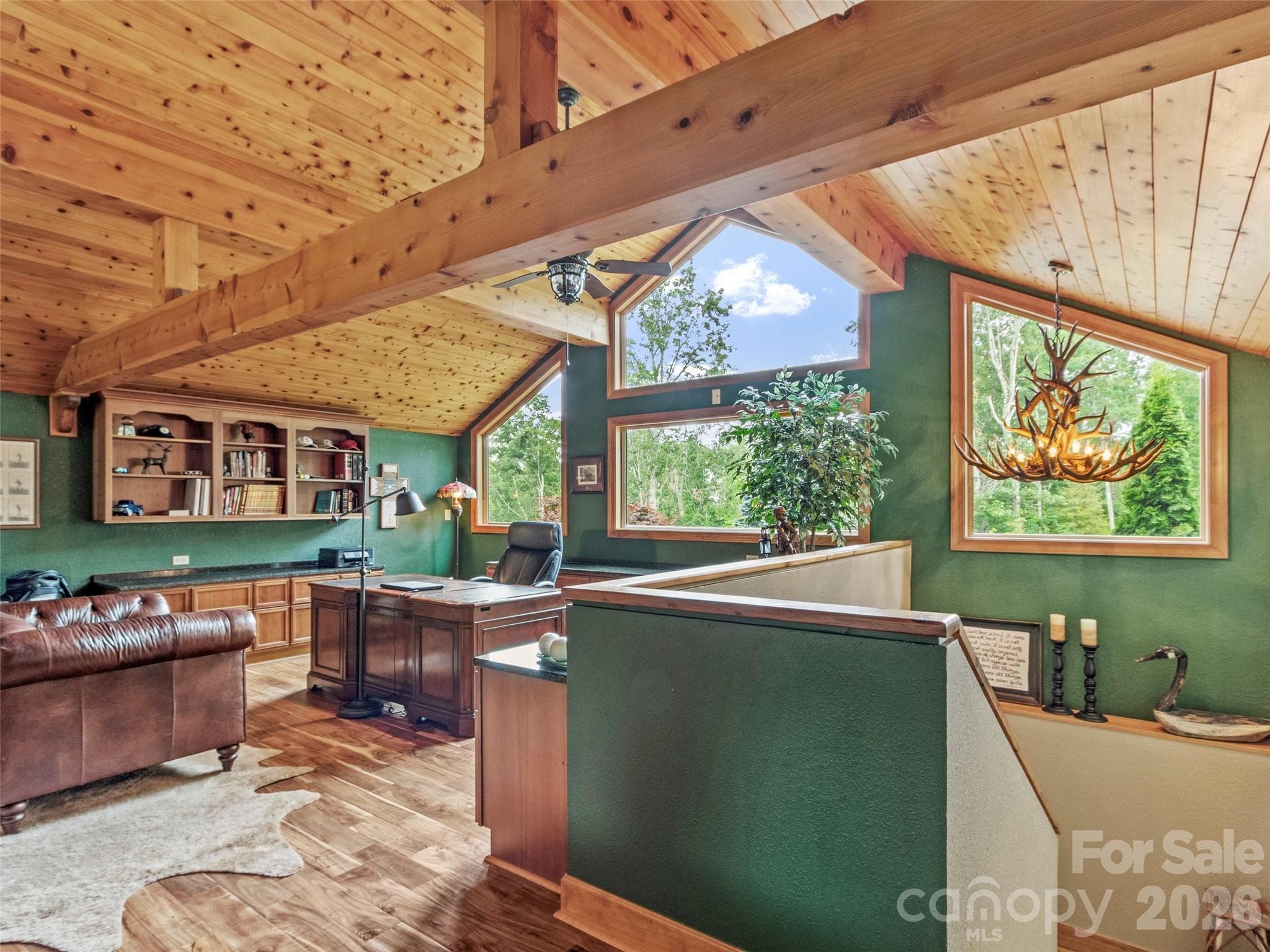 Executive office with custom built-ins, granite countertops & an amazing view - 151 Austin Mountain Drive, Burnsville
