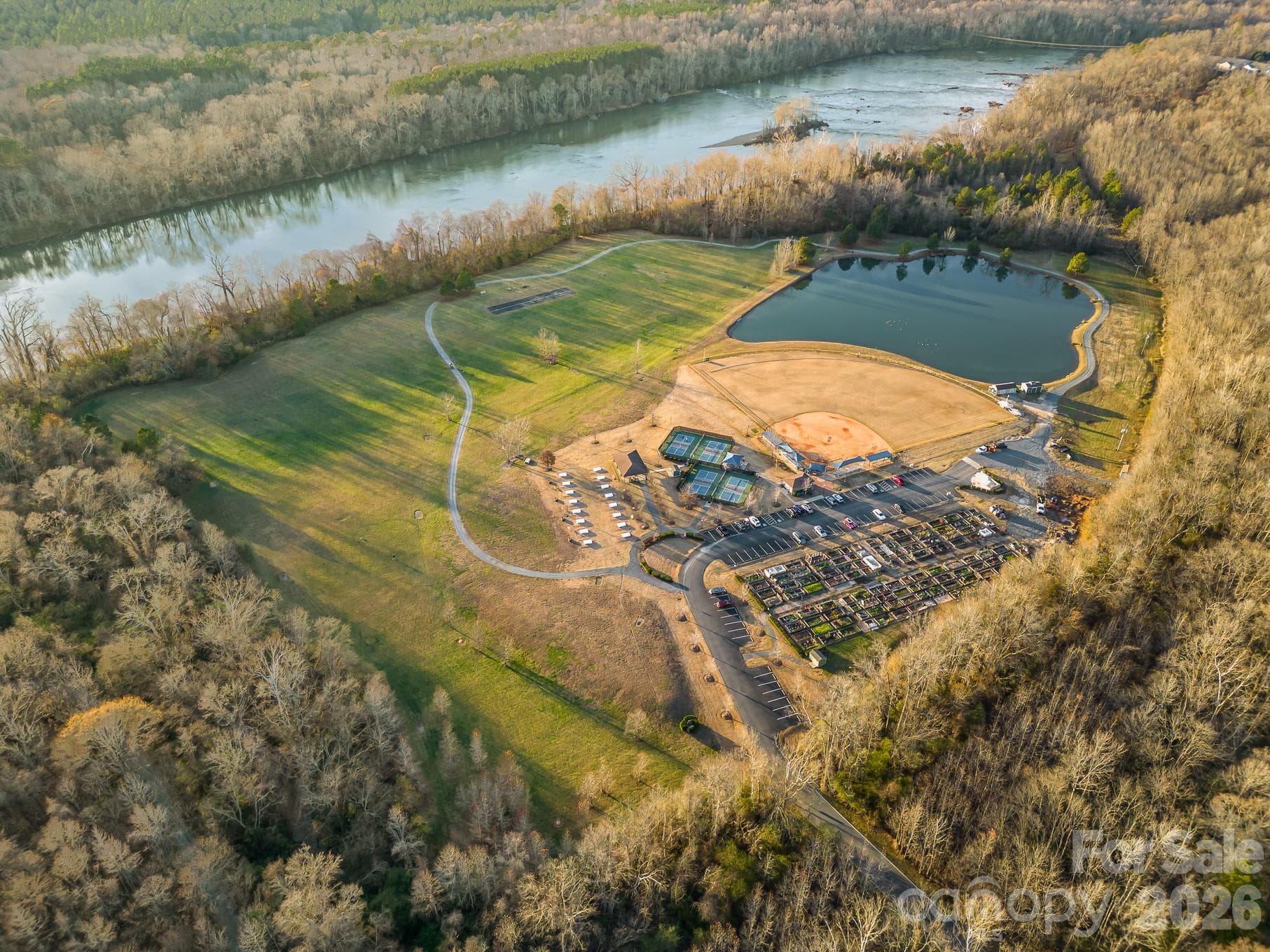 Water's Edge Park, located near the Catawba River, is home to pickleball, horseshoes, softball, fishing, frisbee golf, and a model airplane airstrip. It is also home to one of two community gardens. A walk on the path around the area can provide a glimpse of some of the wonderful wildlife that inhabit the area. - Indian Land