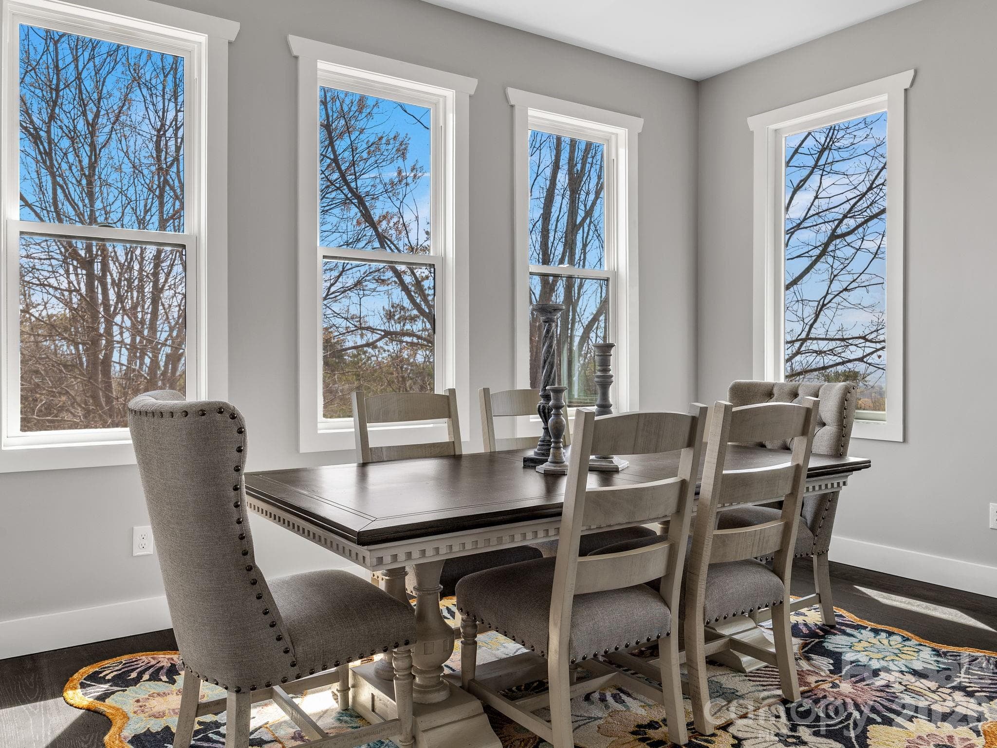 Dining area with large windows. - 345 Preservation Trail, Columbus