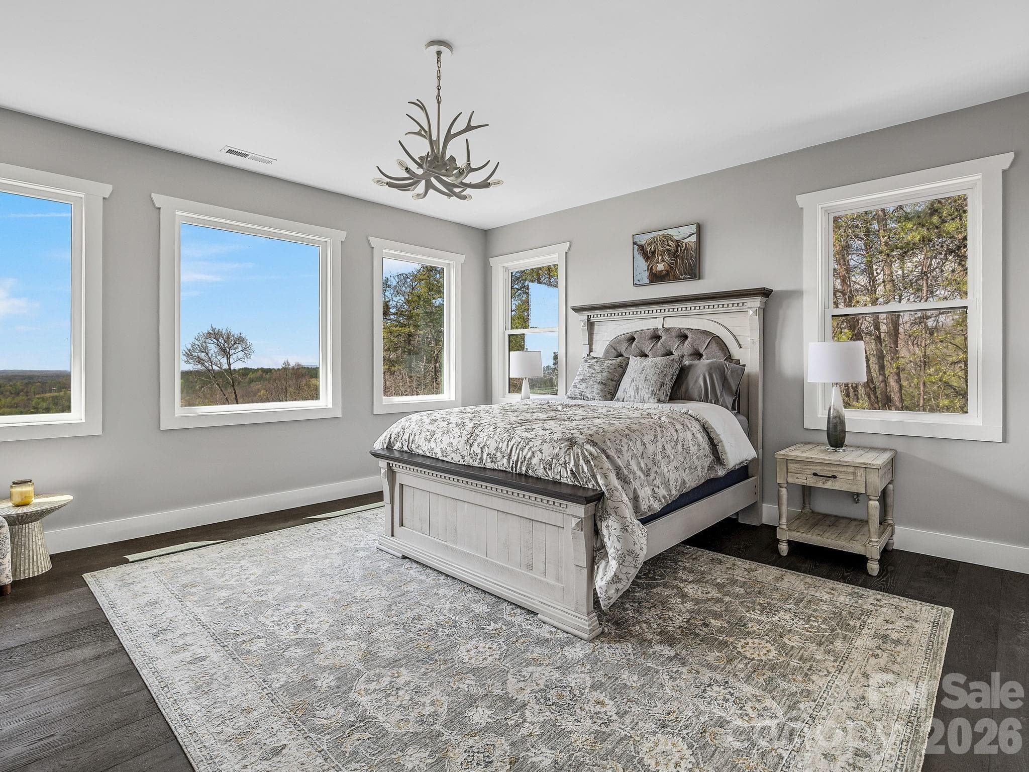 Upper floor primary suite with large windows and long range views. - 345 Preservation Trail, Columbus