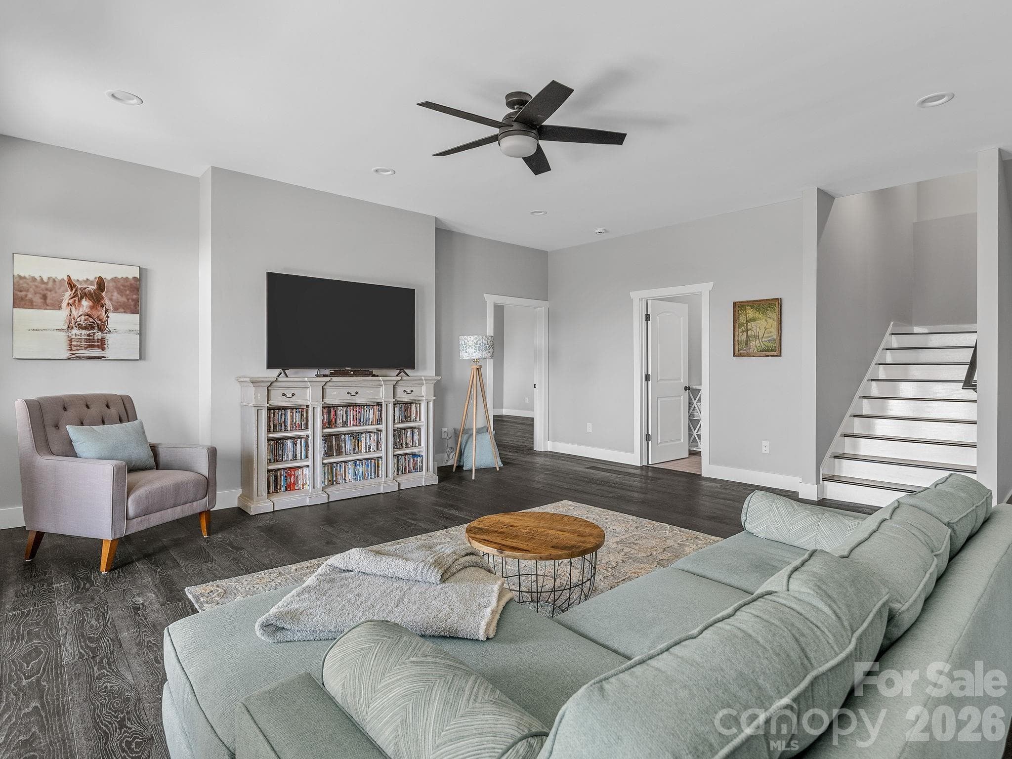 Lower level gathering room between bedroom suites. - 345 Preservation Trail, Columbus