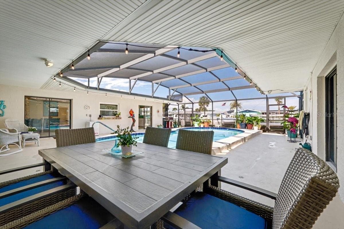 Covered Patio Pool Area - 124 ANCHOR DR, PONCE INLET