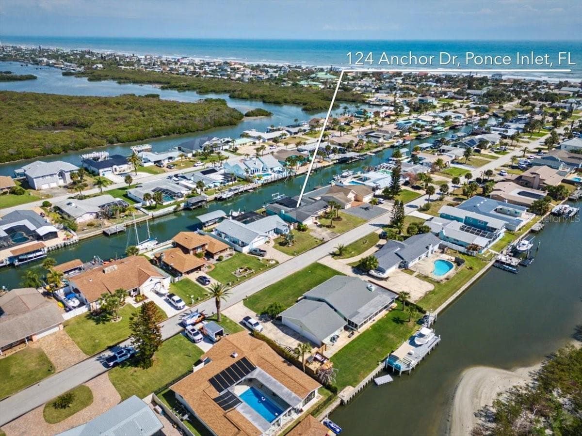 Aerial View - 124 ANCHOR DR, PONCE INLET