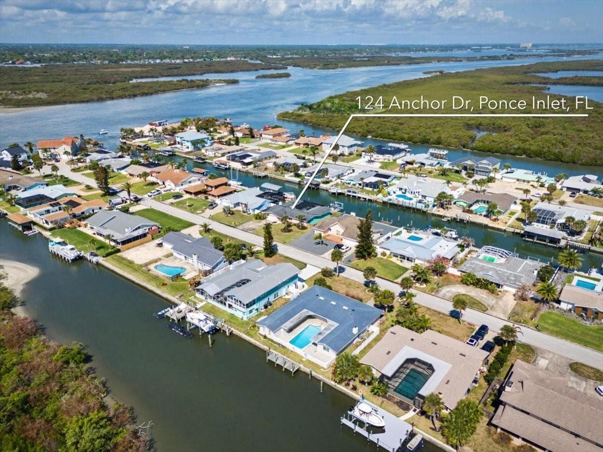 Aerial View - 124 ANCHOR DR, PONCE INLET