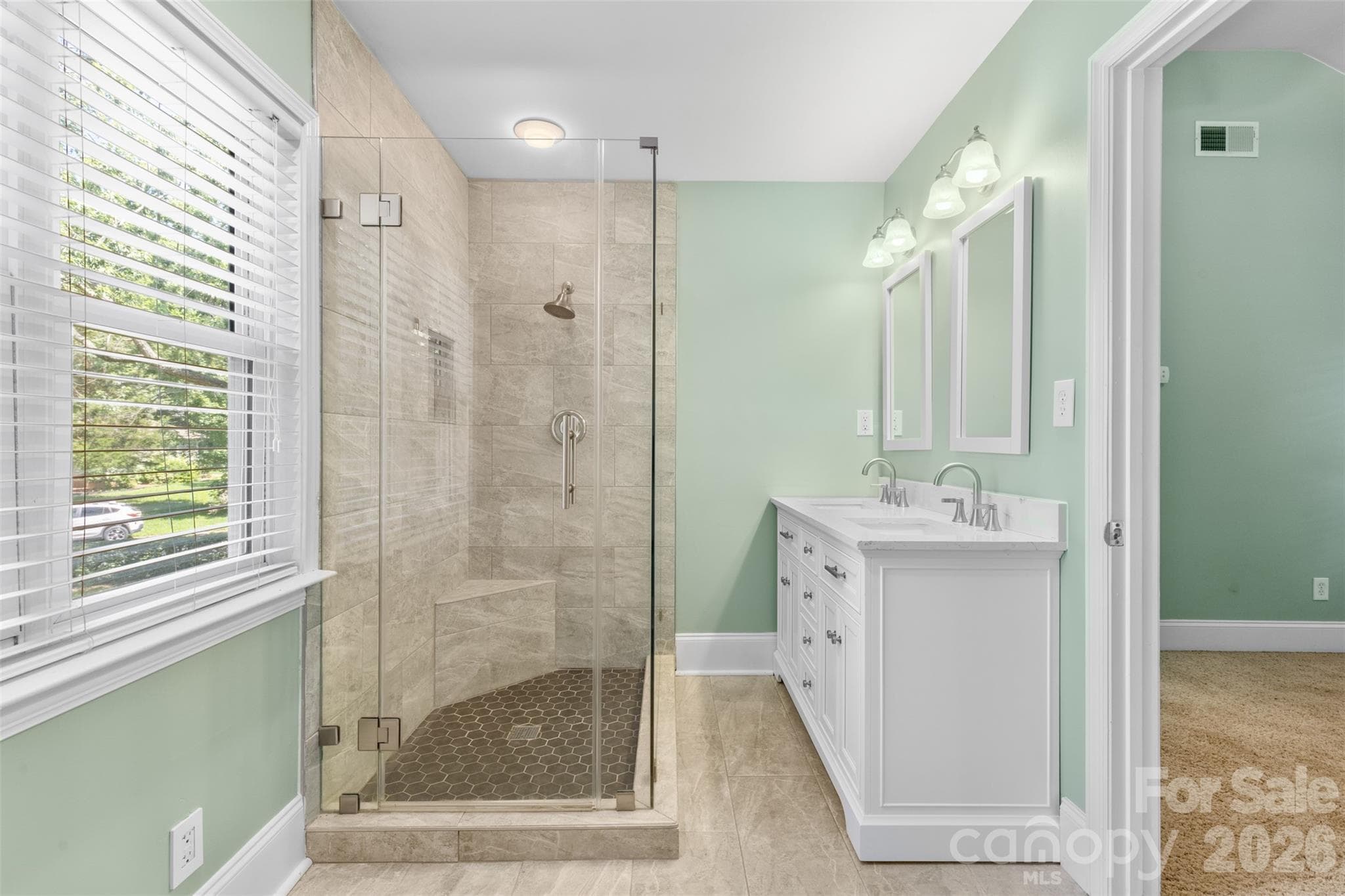 Renovated Primary Bathroom - Charlotte