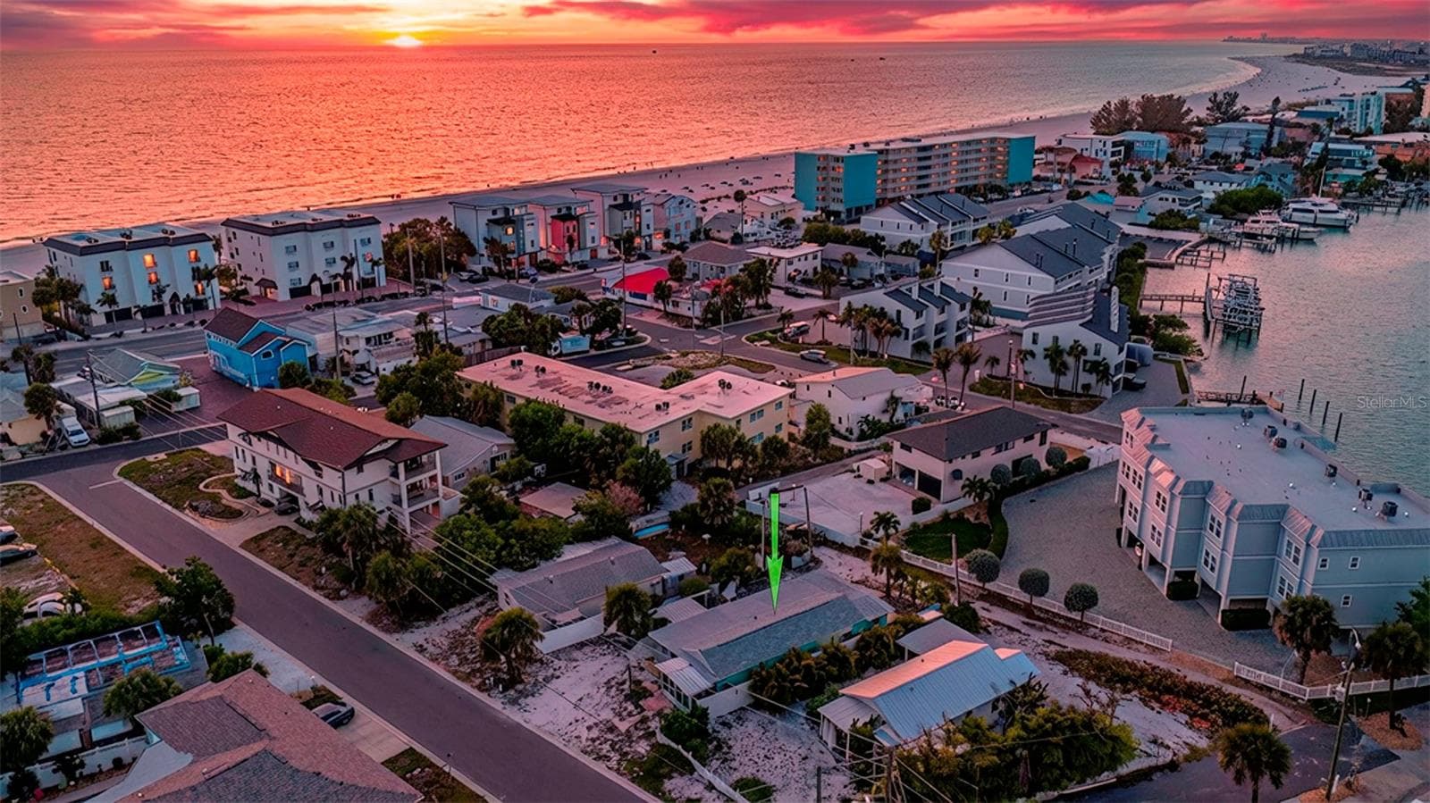 Enjoy epic sunsets and water views to the east and west from 2nd 3rd and rooftop terrace levels of 2 unit - 148 98TH AVE, TREASURE ISLAND