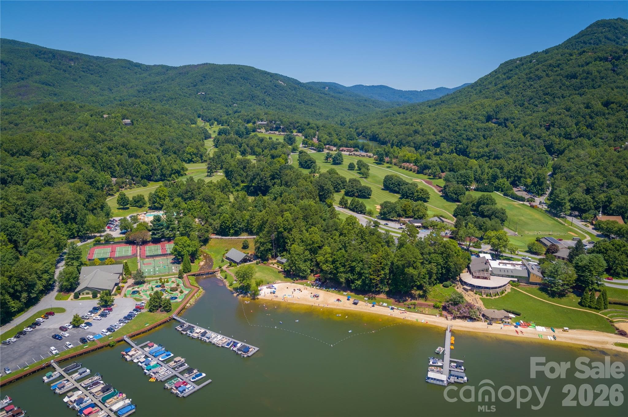 Aerial View of Rumbling Bald Marina/Beach/Golf Course - 160 Whitney Boulevard, Lake Lure