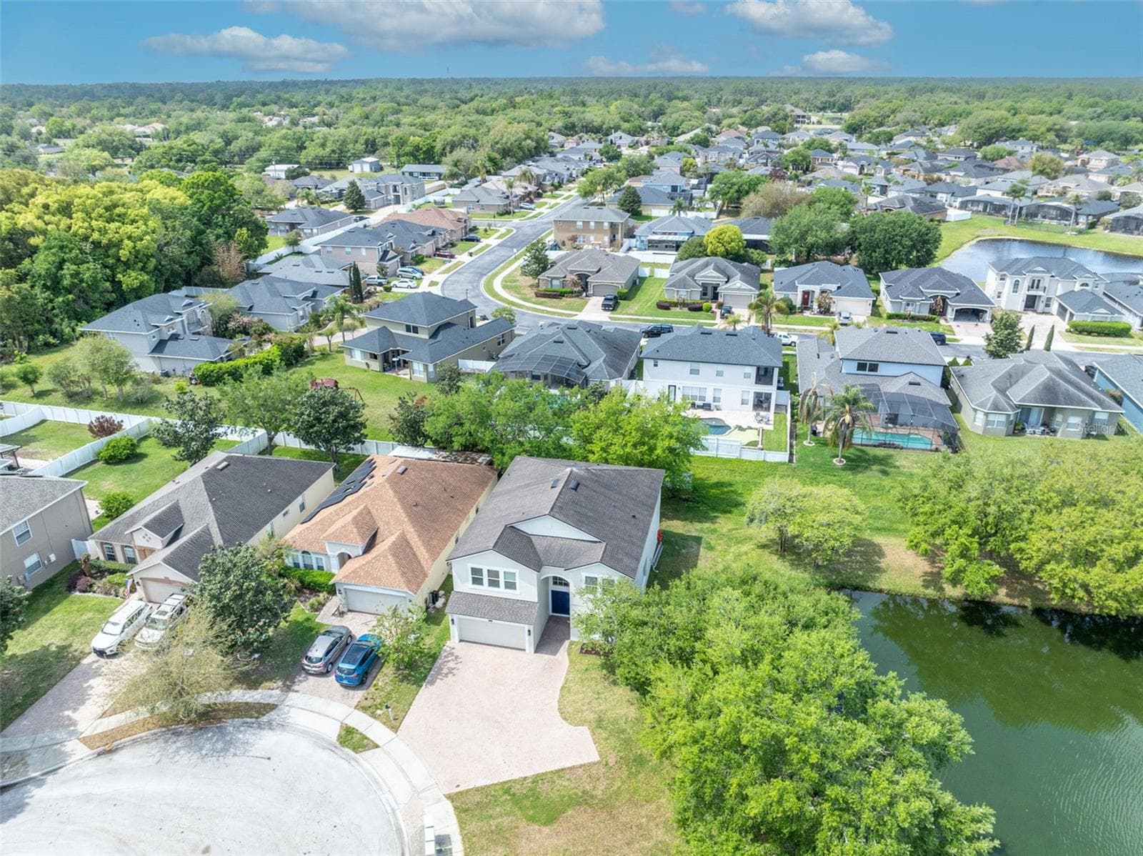 Drone View of Home in Cul-de-sac - 1502 ASHDOWN CT, SANFORD