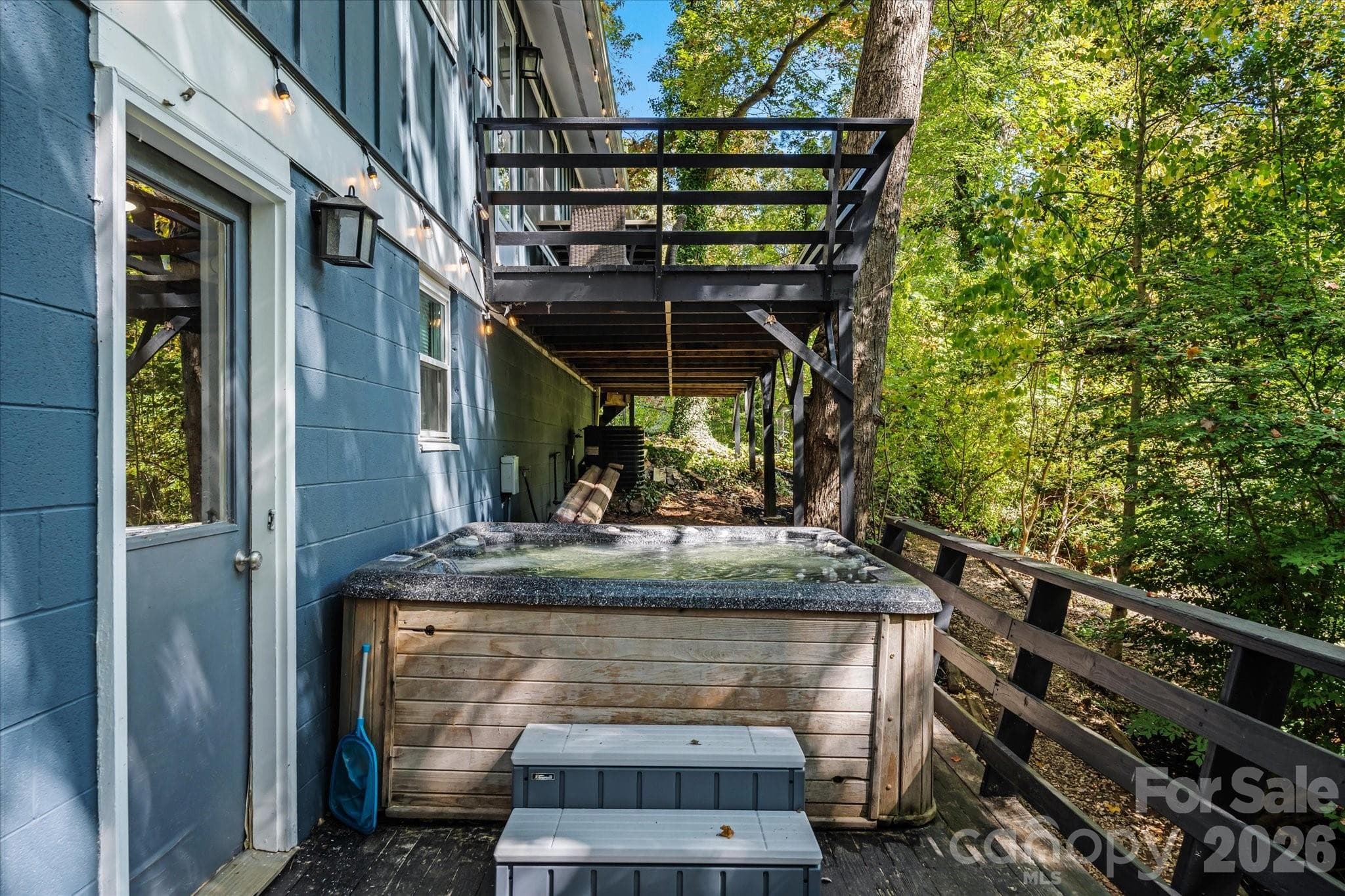 Hot tub on back deck - 23 Springwood Drive, Asheville