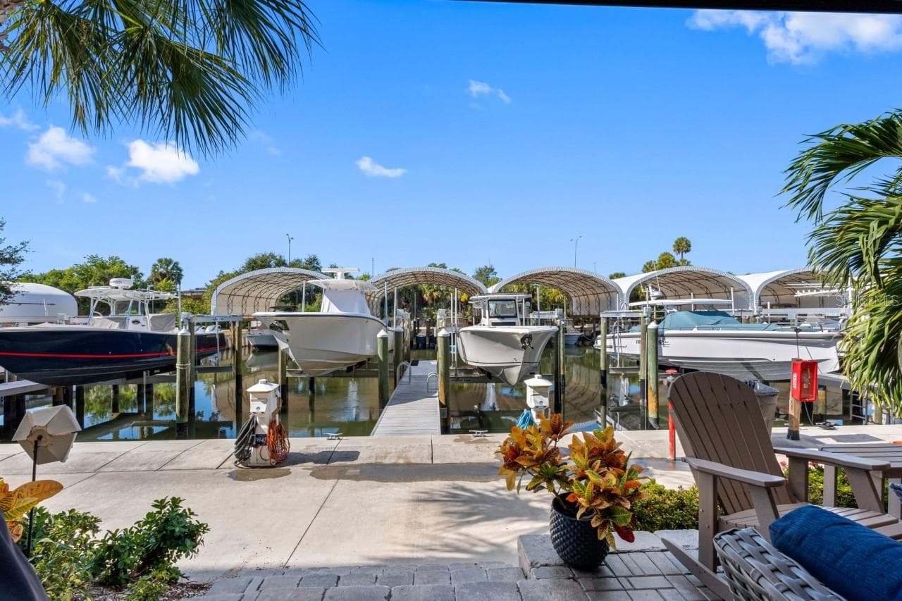 Boat dock view from Lanai - 6057 MOORINGS DR S, ST PETERSBURG