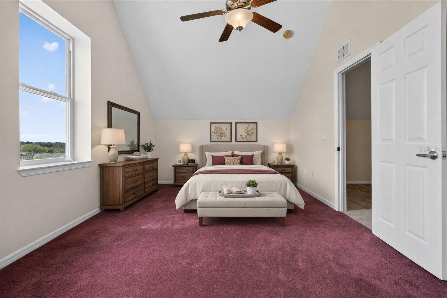 upstairs bedroom 1 virtual staging - 38327 HAMRICH DR, DADE CITY