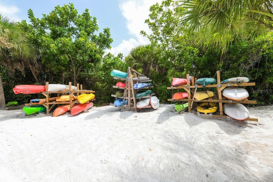 Beachside canoe/kayak storage racks. - 225 HOURGLASS WAY #106, SARASOTA