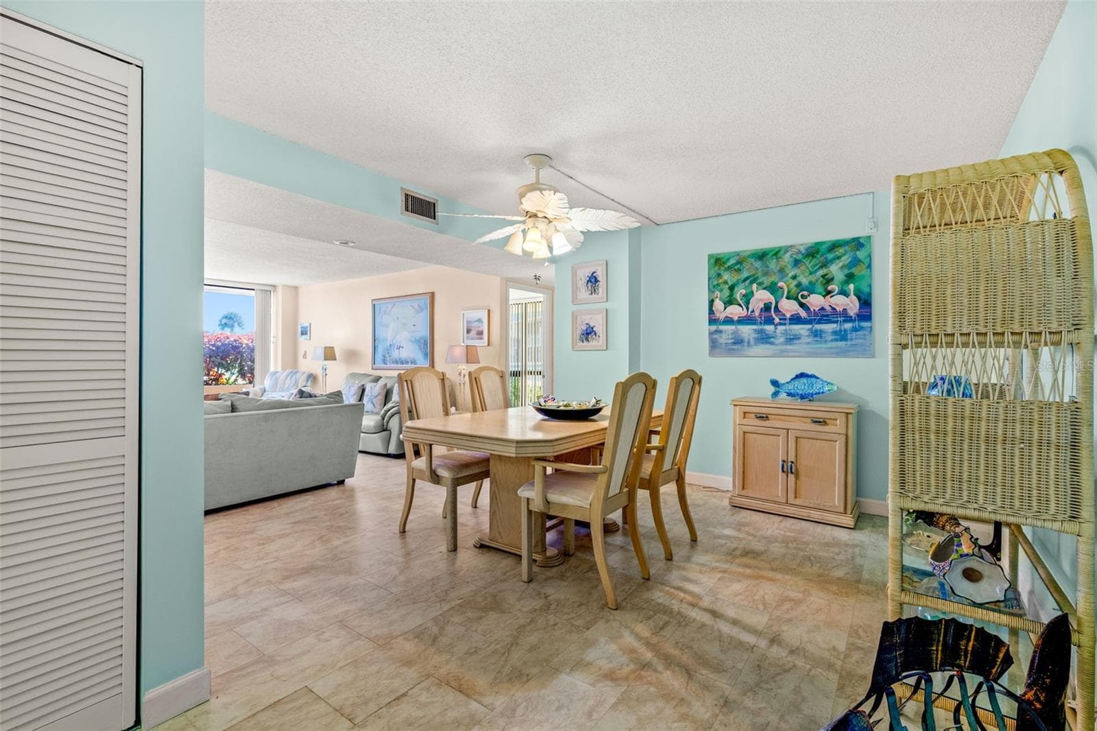 View from Kitchen to Dining Area - 1 KEY CAPRI #102E, TREASURE ISLAND