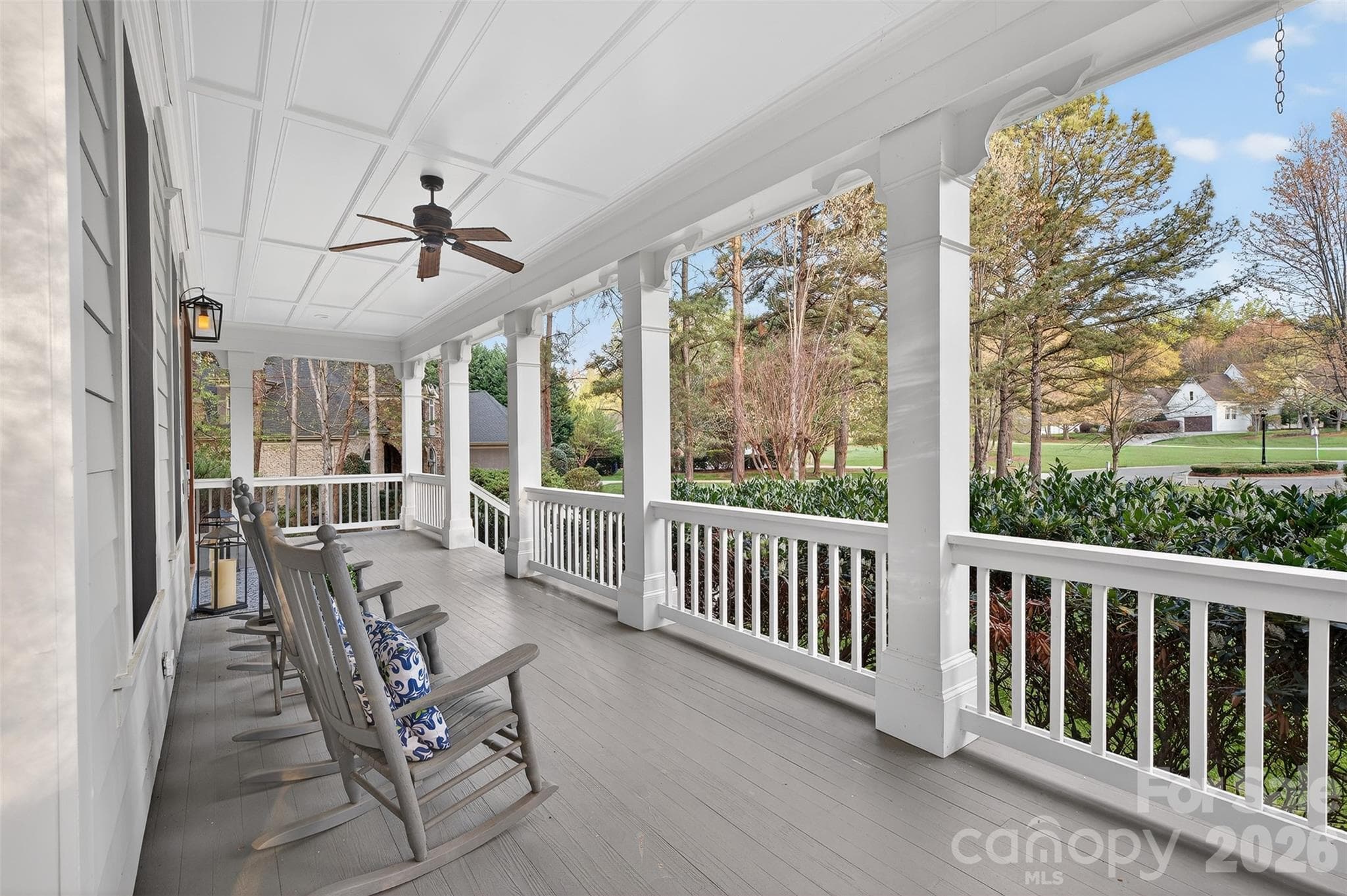 Rocking chair front porch overlooking the expansive and private front yard - Mooresville