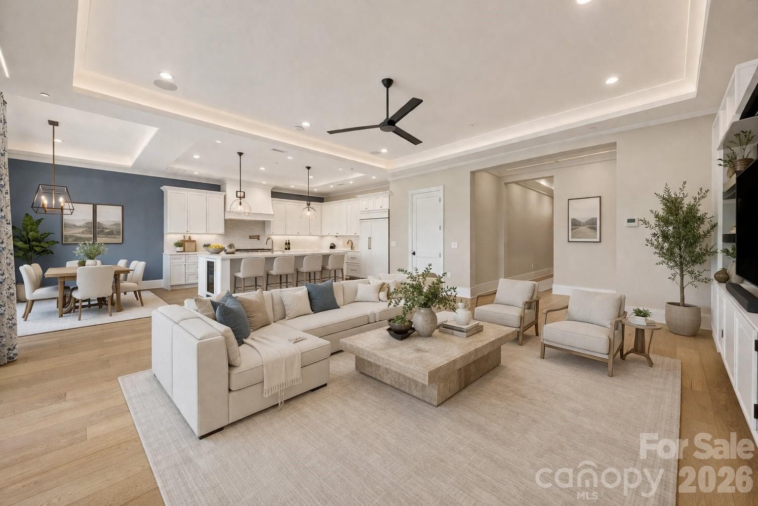 Virtually staged open conept living - 19329 Watermark Drive, Cornelius