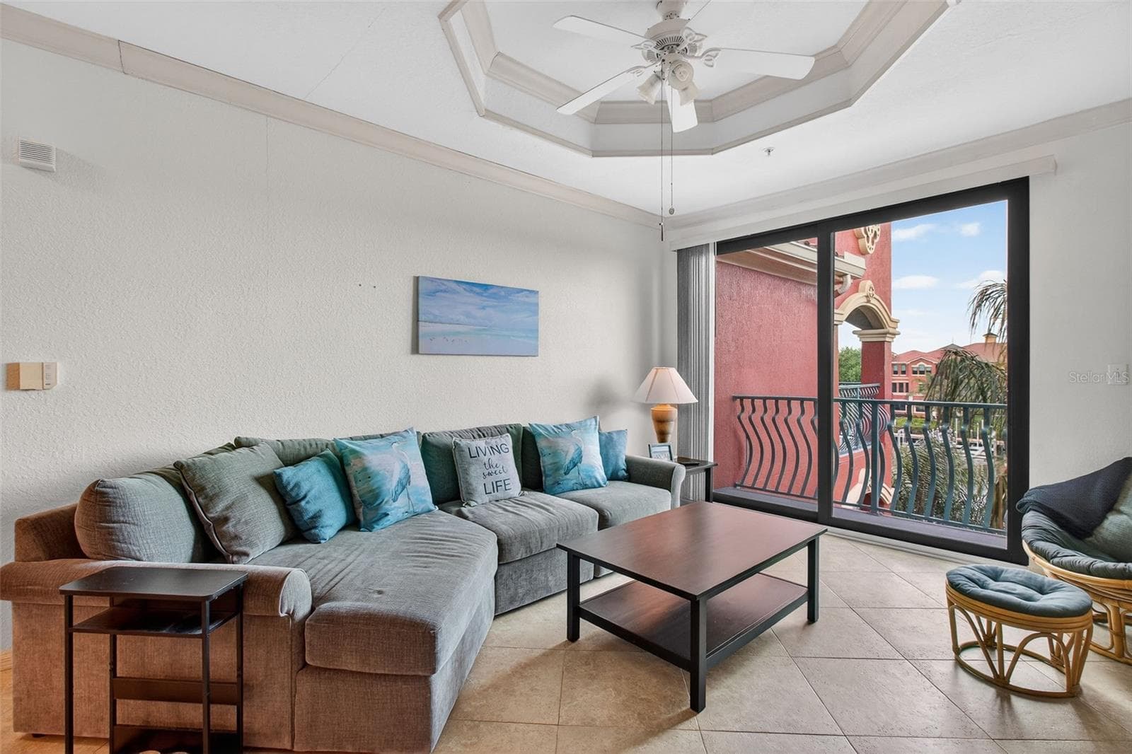Living Room with waterfront balcony - 2730 VIA TIVOLI #335A, CLEARWATER