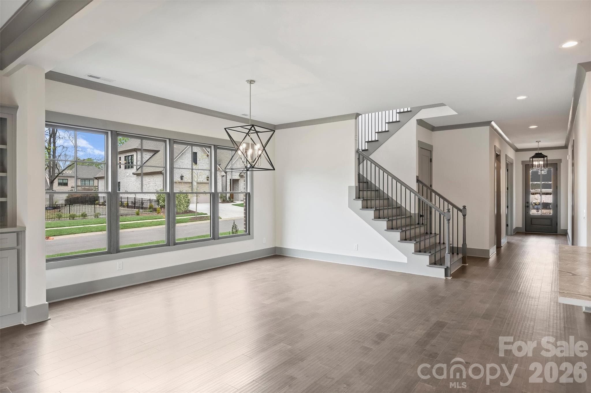 View of Dining Area leading to Stairs - 8159 Fairview Road, Charlotte