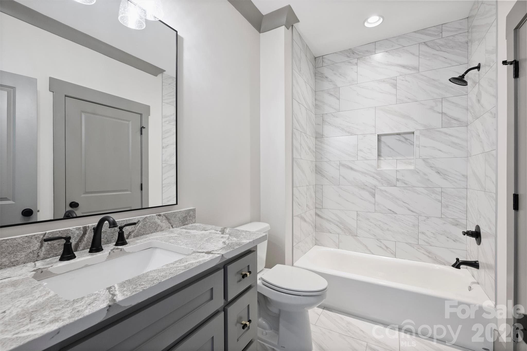 Upstairs Hall Bathroom - 8159 Fairview Road, Charlotte