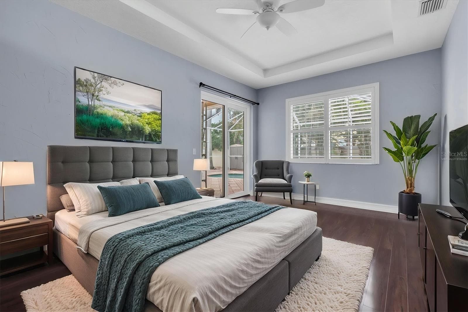 Primary Bedroom Virtually Staged - 906 LANDMARK CIR S, TIERRA VERDE