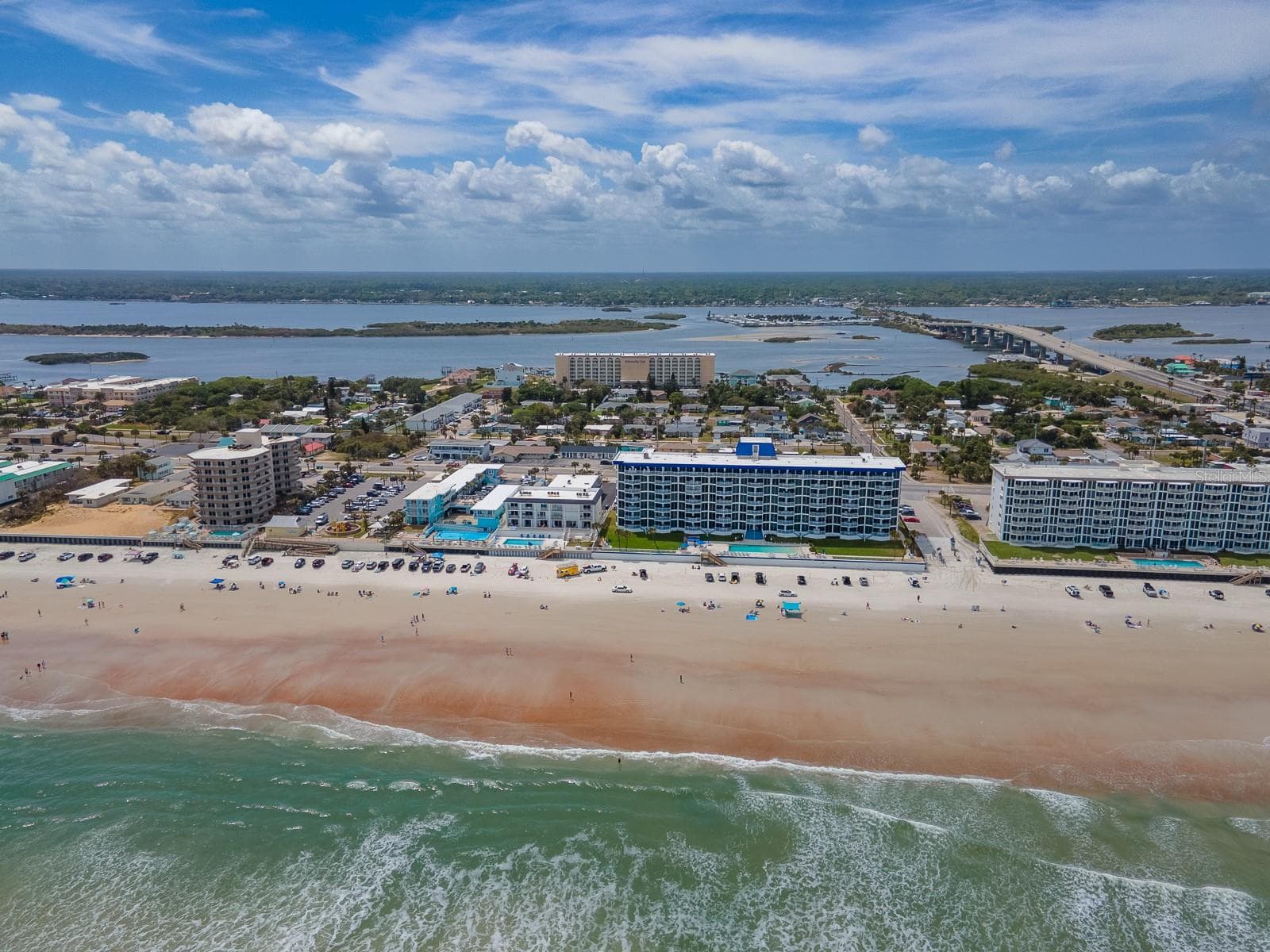 Bird's eye view over the ocean and looking to the Admiralty Club on the river - 3606 S PENINSULA DR #605, PORT ORANGE