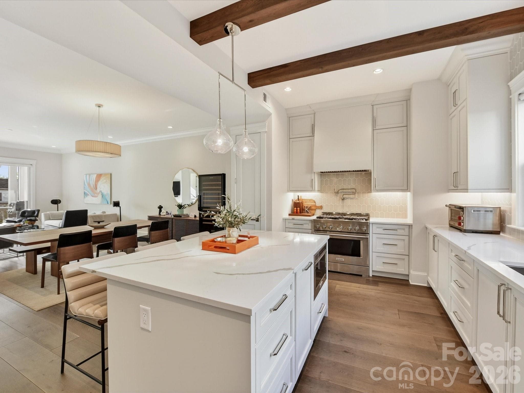 36" gas range, custom hood and pot filler - Charlotte