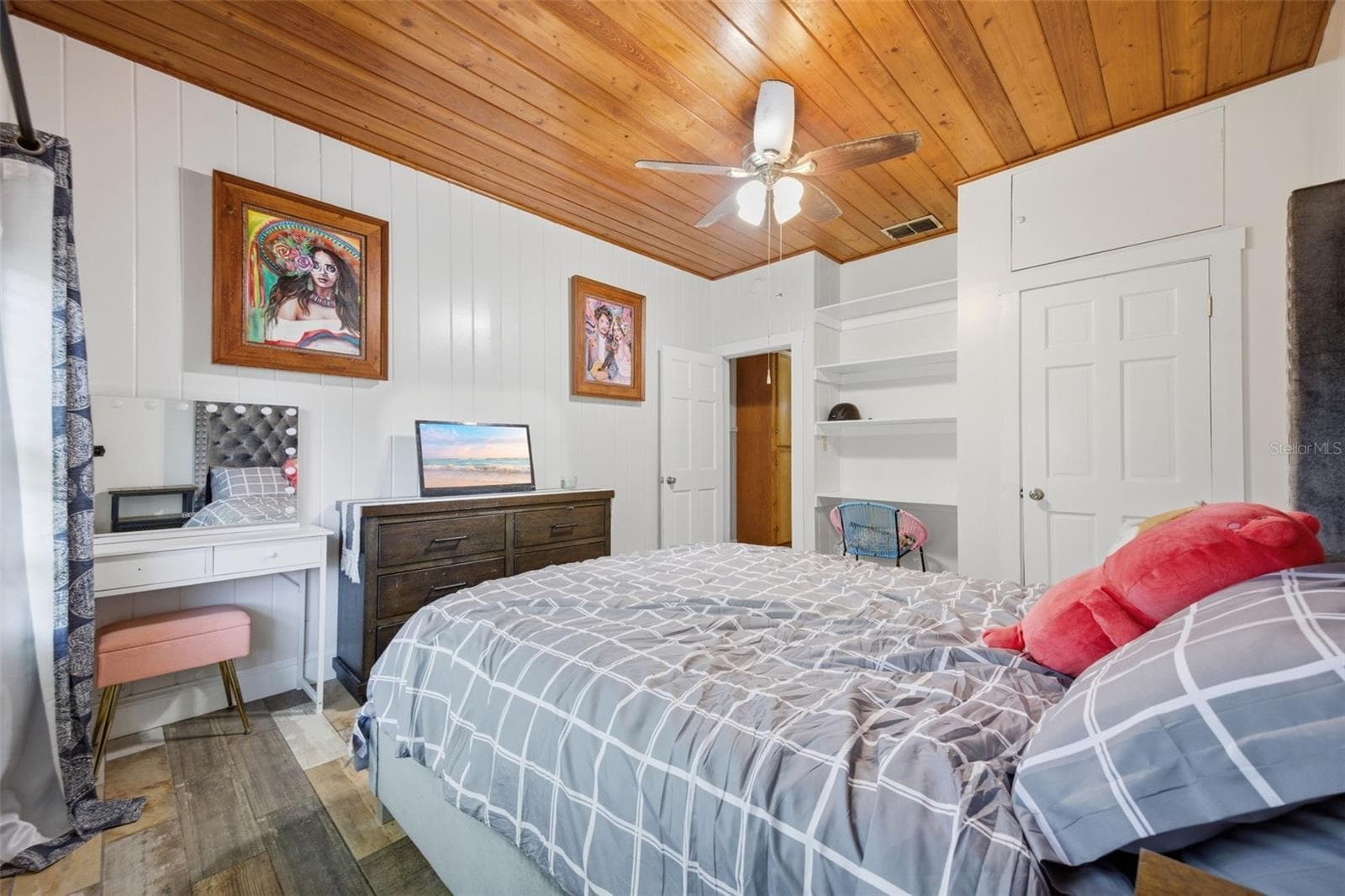 Bedroom 2-tongue and groove ceilings built in desk and walk in closet - 3752 OLD KEYSTONE RD, TARPON SPRINGS
