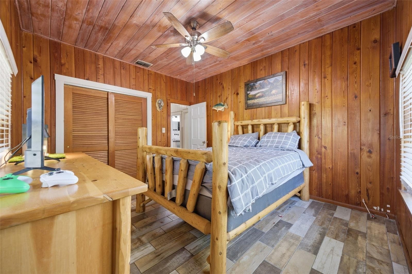 Bedroom 3 gorgeous craftsmaship with tongue and groove walls & ceilings - 3752 OLD KEYSTONE RD, TARPON SPRINGS