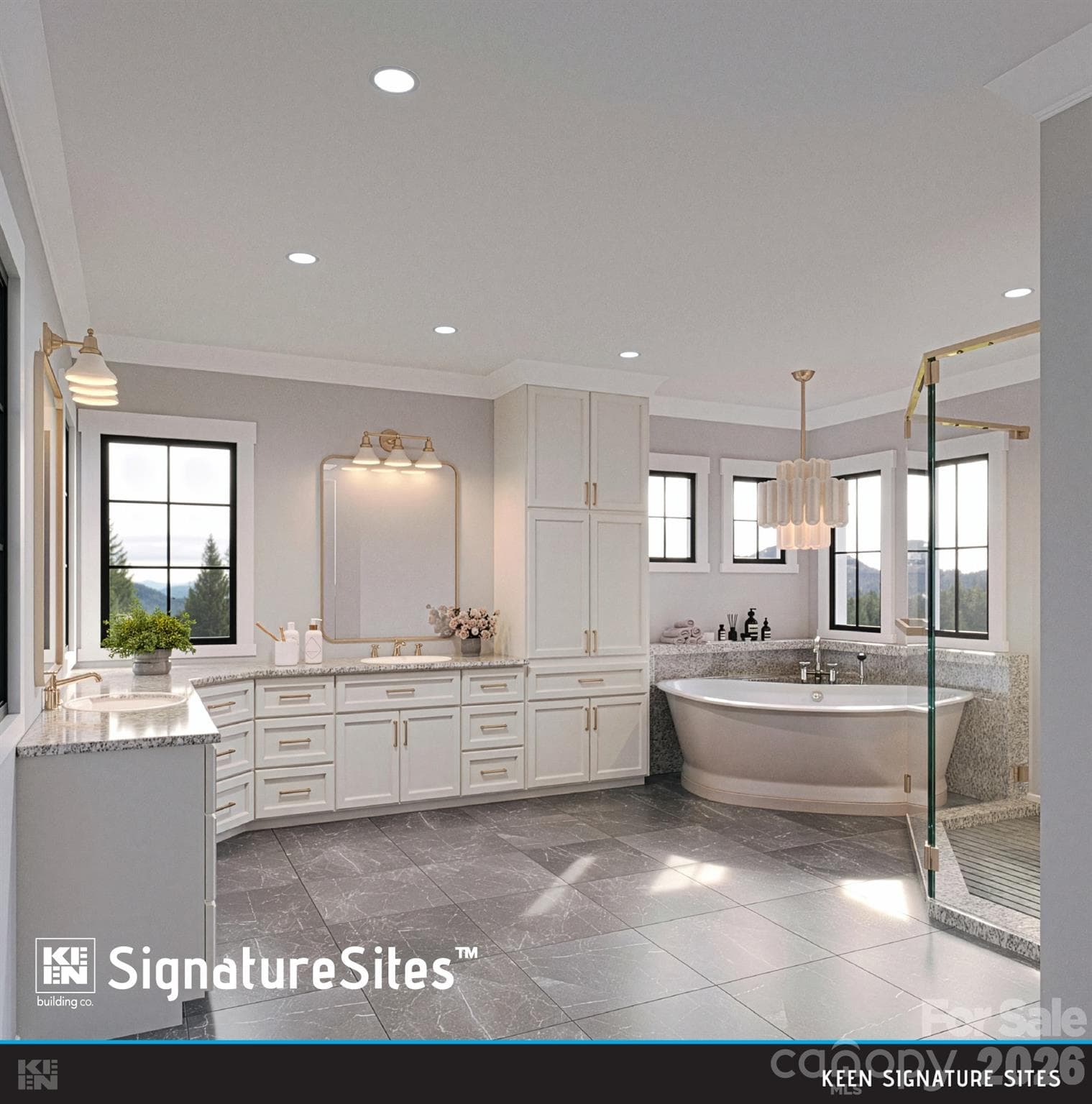 Primary Bath rendering - Charlotte