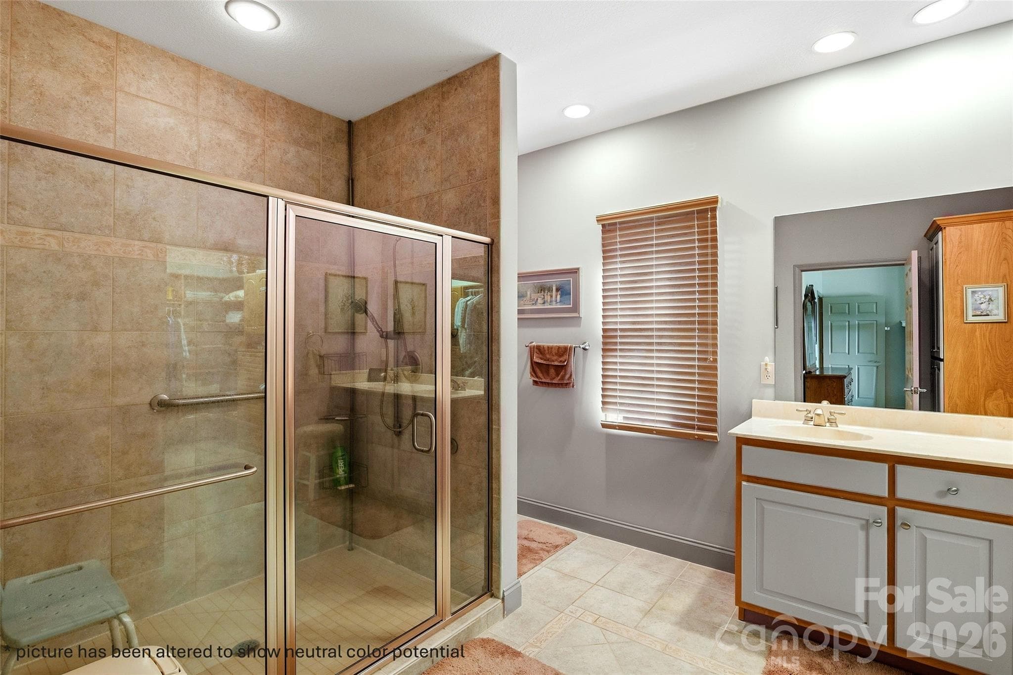 Primary Bathroom - note picture has been altered to show a neutral option - Brevard