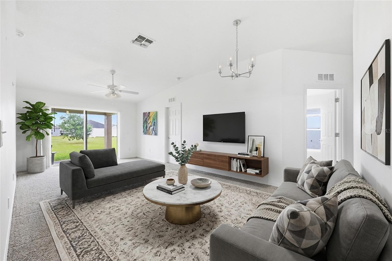 Virtual Staged Living Room - 3640 GRUBBS ST, MOUNT DORA