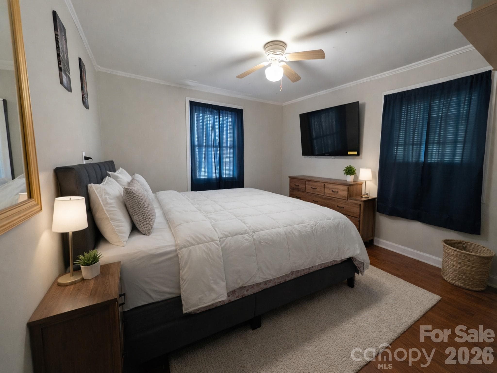 Virtually Staged Primary Bedroom - Rock Hill